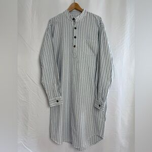 Lee Valley Ireland Mens Flannel Nightshirt Pinstripe Cotton Flannel Medium